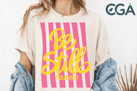 Be Still Psalm 4610 PNG: A Modern Retro Design for Creative Projects