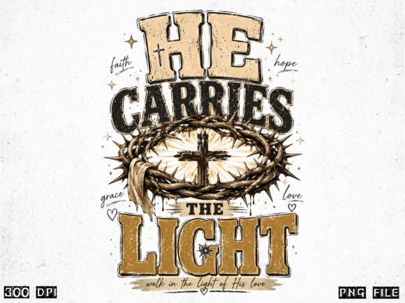 He Carries the Light: A Christian Cross PNG for Meaningful Design
