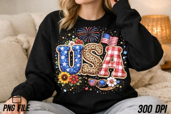 Patriotic Patchwork USA: A Faux Patchwork Design Asset