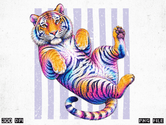 Unleashing the Neon Tiger PNG: A Psychedelic Design Asset