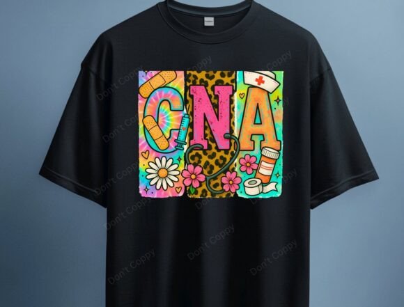 Vibrant CNA Tie Dye PNG & Leopard Print Graphics